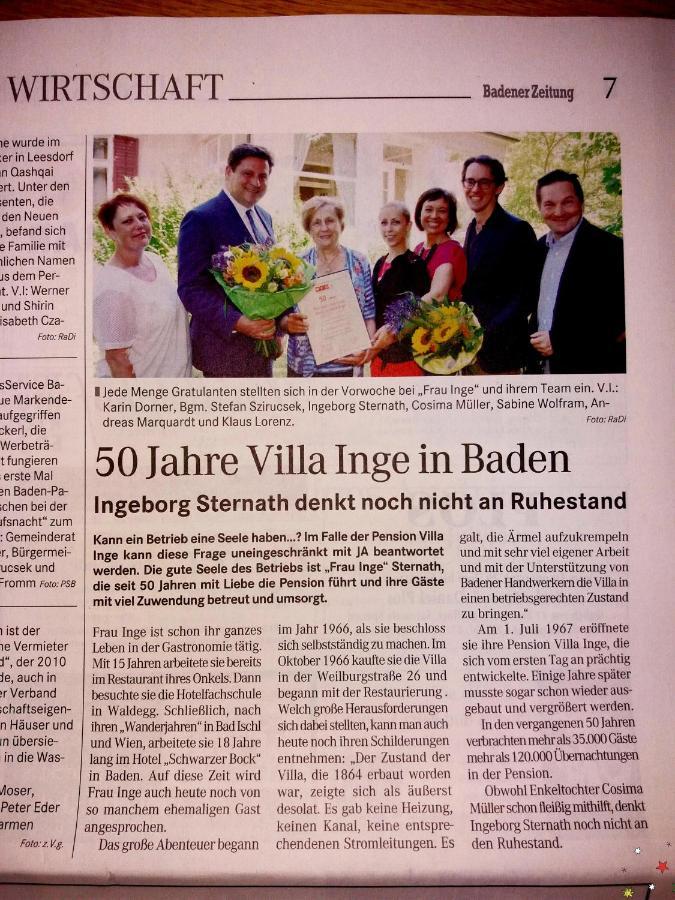 Pension Villa Inge Baden bei Wien Zewnętrze zdjęcie
